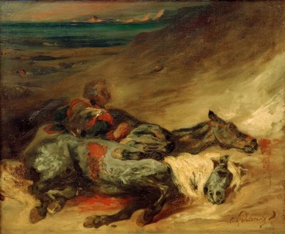 The Two Dead Horses on the Battlefield by Ferdinand Victor Eugene Delacroix